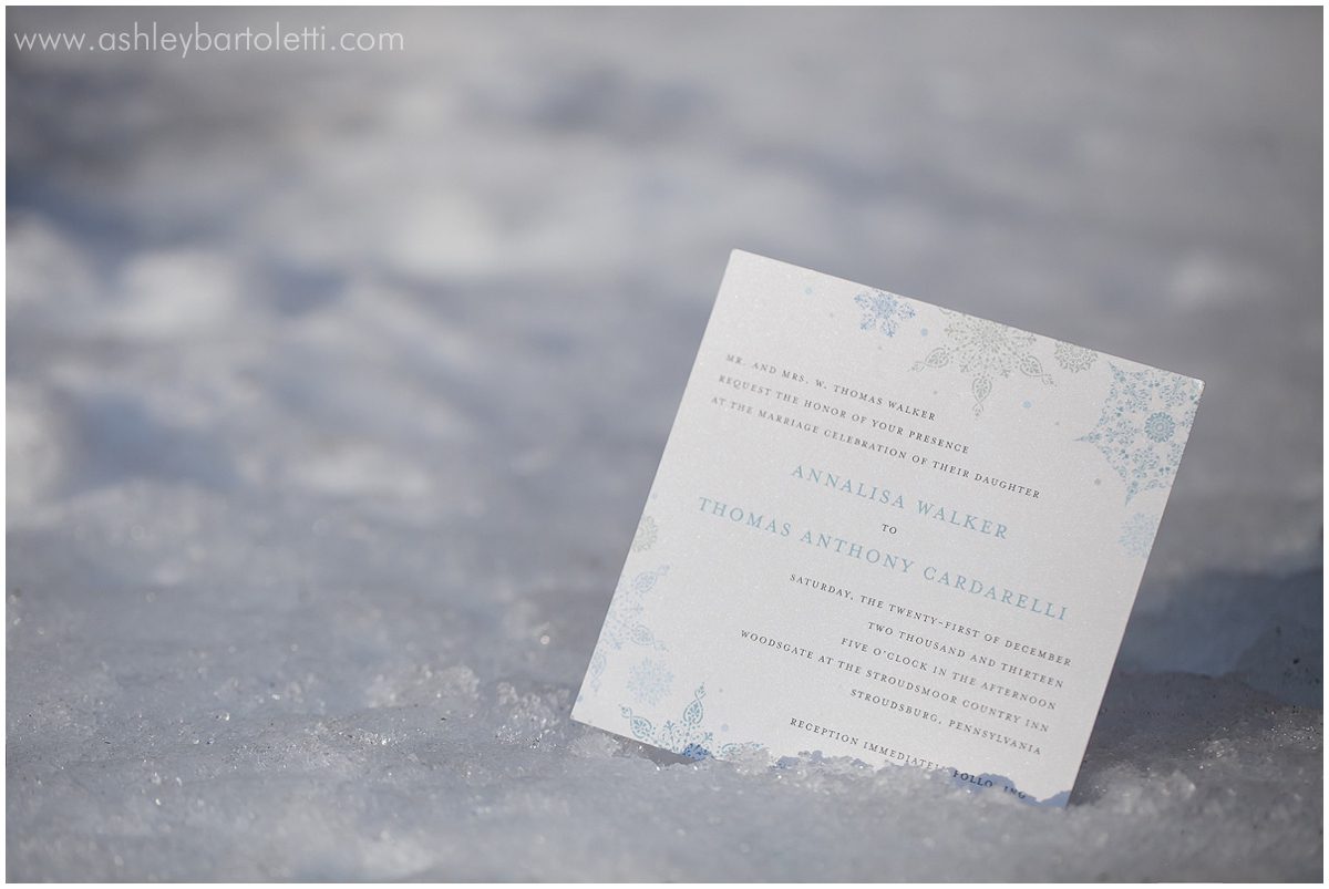 snowflake wedding invitation