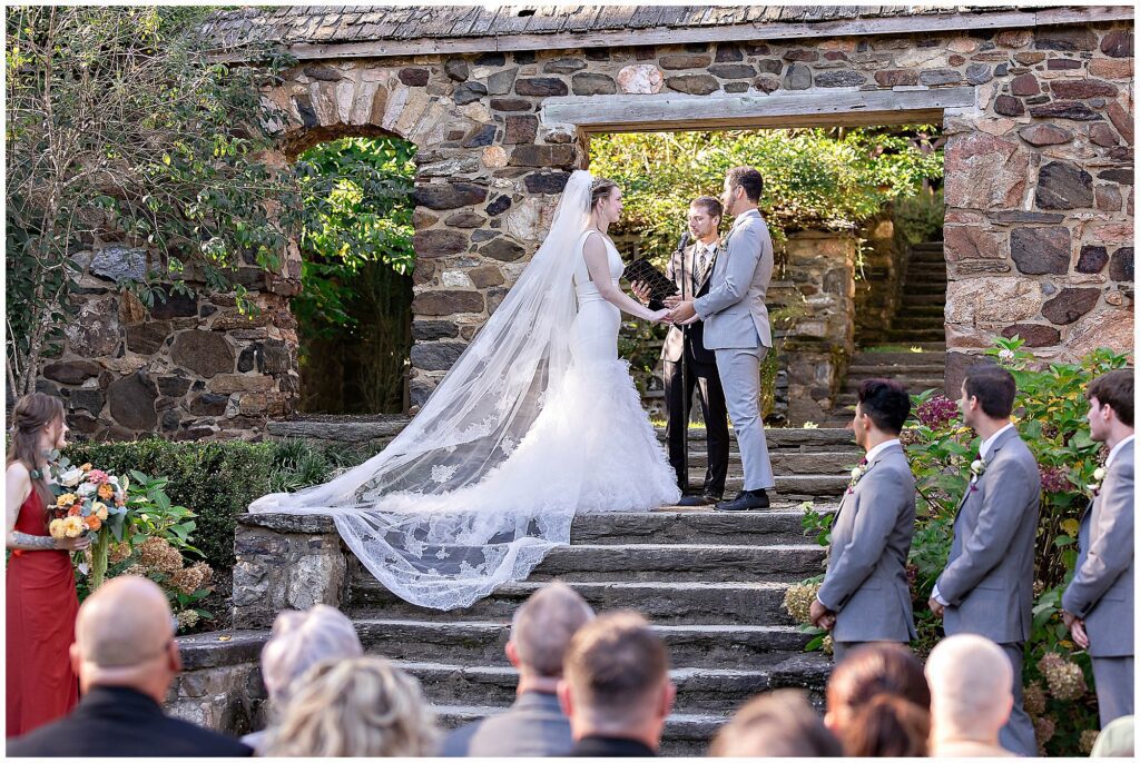 Parque wedding ceremony stone steps Philadelphia